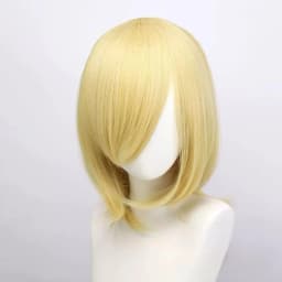 High Quality 40cm Medium Cosplay Wig With Bang Blond Pink Red Purple Blue Gray Heat Resistant Synthetic Hair Wigs