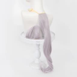 Gold Ship Cosplay Umamusume Pretty Derby Anime Wig ‌Purple-grey‌ Long Straight Half-down Ponytail
