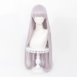 Gold Ship Cosplay Umamusume Pretty Derby Anime Wig ‌Purple-grey‌ Long Straight Half-down Ponytail