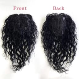 30 CM Short Wavy Hair Topper Replacement Hairpiece 9X14cm Short Clip in Curly Human Hair Topper Women for with Thinning Hair