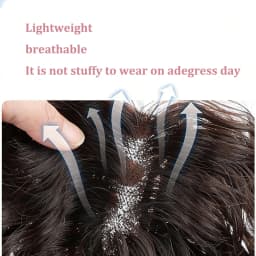 30 CM Short Wavy Hair Topper Replacement Hairpiece 9X14cm Short Clip in Curly Human Hair Topper Women for with Thinning Hair