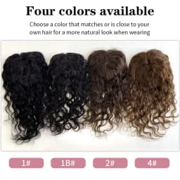 30 CM Short Wavy Hair Topper Replacement Hairpiece 9X14cm Short Clip in Curly Human Hair Topper Women for with Thinning Hair