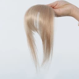 100% Human Hair Bangs Blonde Brown Wispy Bang Hair Clip in Bangs Fringe with Temples Hairpiece for Women Clip on Air Bang 4.5in
