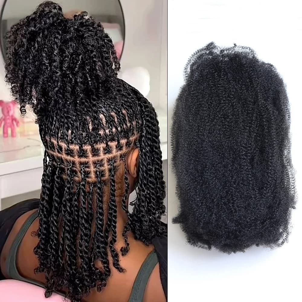 Kinky Marley Synthetic Braiding Hair Springy Afro Twist Crochet Faux Locs Bulk Extensions Marely Braid for Quick Styling