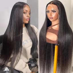 13x4 Straight Human Hair Wigs Burmese Hair High Quality HD Transparent Lace Front Wig for Women 3-Day Delivery in France