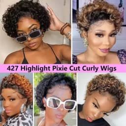 Short Pixie Cut Wig Curly Bob Lace Front Human Hair Wig 200Density 13X1 PrePulcked Lace Wigs For Black Women Cheap Brazilian Wig