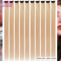 10 PCS Colored Synthetic Hair Extension Wigs for Women BB Clip Style Straight Hair Extension Wigs Suitable for Holiday Events