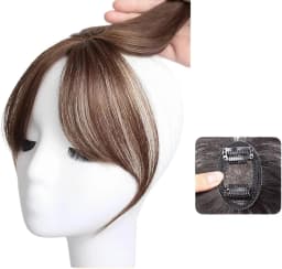 Synthetic Hair Topper for Women Natural Invisible Hairpiece 3D Middle Part Bangs Fluffy Volume Lightweight Hair Extension