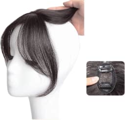 Synthetic Hair Topper for Women Natural Invisible Hairpiece 3D Middle Part Bangs Fluffy Volume Lightweight Hair Extension