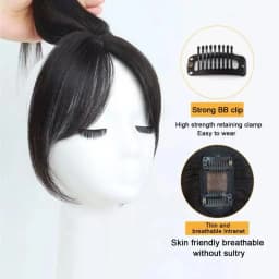 Synthetic Hair Topper for Women Natural Invisible Hairpiece 3D Middle Part Bangs Fluffy Volume Lightweight Hair Extension