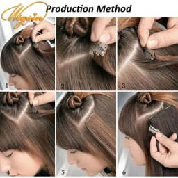 WIGSIN 6Pieces/Set Synthetic 24Inch Long Straight Hair Extension Silky Hairpiece for Women