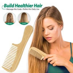 1 natural bamboo and wood comb, smooth hair, anti-static scalp massage bamboo and wood comb, hairstyle comb
