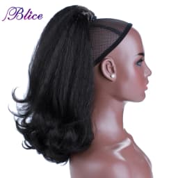 Blice Synthetic Drawstring Ponytail Hair Pieces Ponytail Kinky Straight Hair Extensions Kanekalon Hair With Combs Warp Ponytail