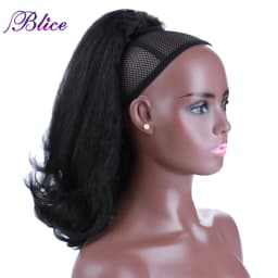 Blice Synthetic Drawstring Ponytail Hair Pieces Ponytail Kinky Straight Hair Extensions Kanekalon Hair With Combs Warp Ponytail
