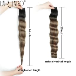 Body Wave Hair Bundles 24" Piano Blonde Natural Synthetic Hair Extensions Ombre Thick Ponytail Loose Deep Hair Weaving For Women