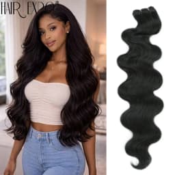 Body Wave Hair Bundles 24" Piano Blonde Natural Synthetic Hair Extensions Ombre Thick Ponytail Loose Deep Hair Weaving For Women