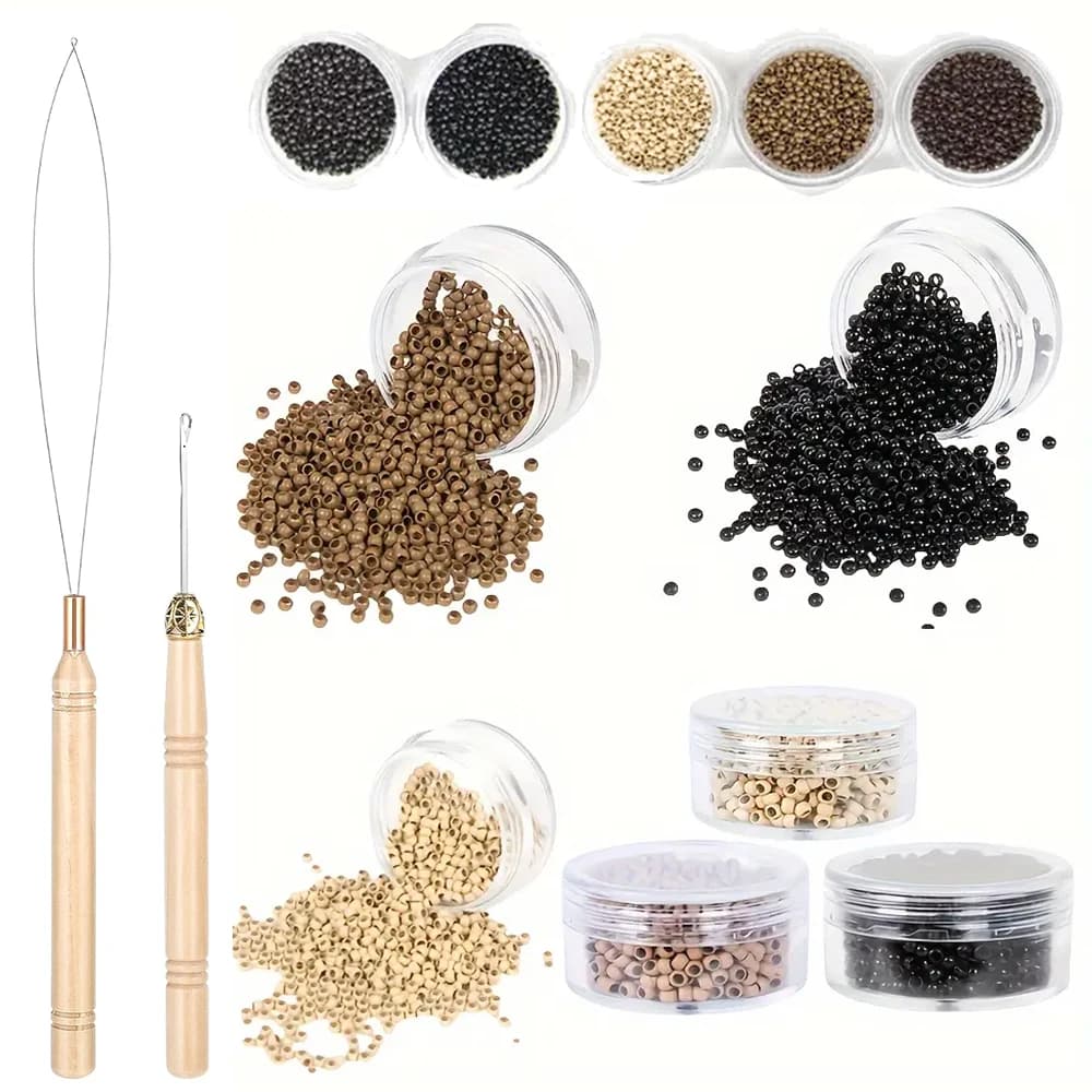 1000PCS Nano Rings Micro Links Nano Beads for Tip Hair Extensions Hair Beads&Invisible Professional Salons Extensions Tool