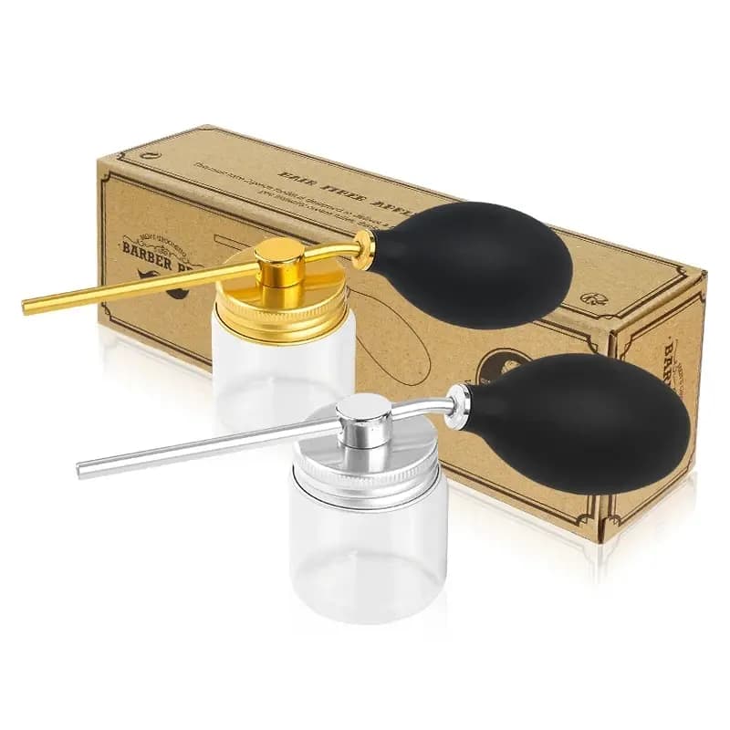 Refillable Barber Powder Spray Bottle Hair Building Fiber Applicator Talc Powder Blower Puffer Tools Salon Accessories