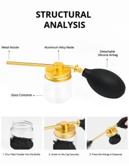 Refillable Barber Powder Spray Bottle Hair Building Fiber Applicator Talc Powder Blower Puffer Tools Salon Accessories