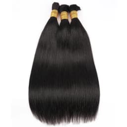 Double Drawn Straight #613 Blonde Brown #1B Natural Color Braiding Hair Bulk No Weft Raw Unprocessed Human Hair Bulks 1 Bundels
