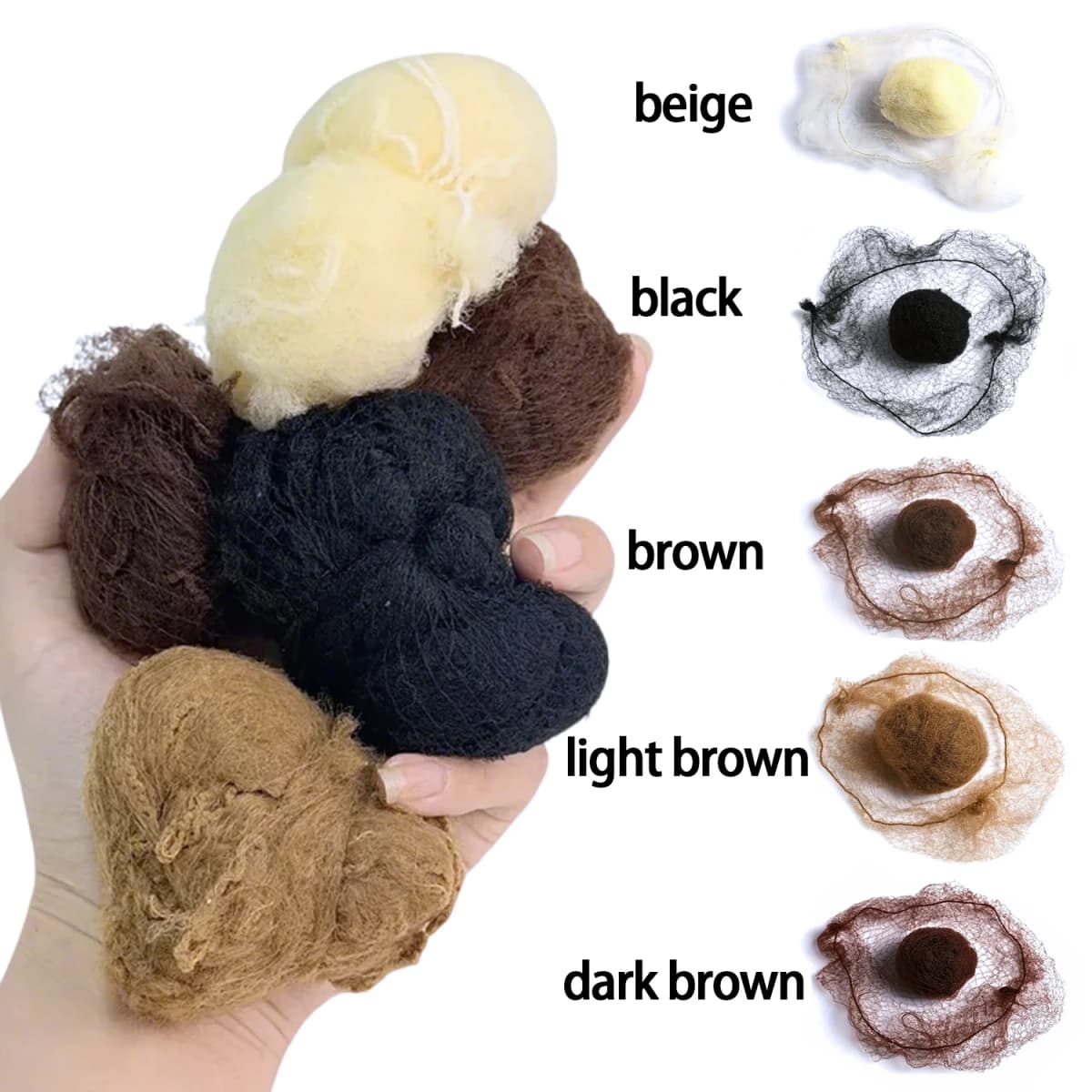 100PCS Premium Nylon Invisible Hair Nets for Ballet Dance Bun, Hair Weaving & Hair Extension Making Cap