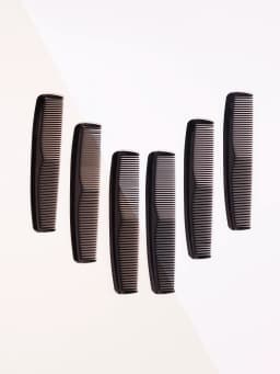 12pcs Portable Plastic Anti-Static Double-Sided Dense Toothed Hair Combs Salon Hair Comb Tools Special for Real Hair Wigs
