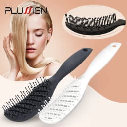 Styling Curly Hair Brush Salon Massager Comb Brush Detangling Drying Brush Anti Static Curved Vent Brush Scalp Massage Comb