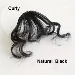 Sunslymei Fake Synthetic Curly Air Bangs Clip-In Hair Extension Fringe False Blunt Hairpiece for Women Clip In Front Hair Bangs