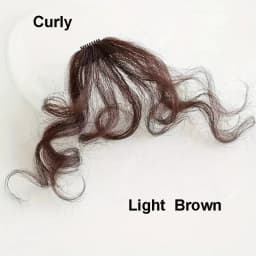 Sunslymei Fake Synthetic Curly Air Bangs Clip-In Hair Extension Fringe False Blunt Hairpiece for Women Clip In Front Hair Bangs
