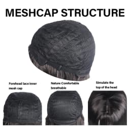 60cm Layered Black Long Straight Wig with Air Bangs, Full Cap Synthetic Fiber Wig for Lolita & JK Style Daily Wear