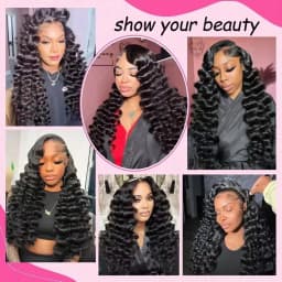 250% Density 40 Inch 5x5 Lace Closure Loose Deep Wave 13x6 Lace Front Wigs Human Hair Pre Plucked With Baby Hair HD Transparent 13x4 Lace Frontal Wigs Human Hair Lace Front Wigs Deep Curly Lace Front Wig