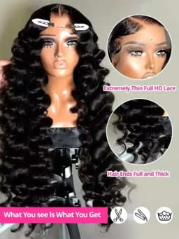 250% Density 40 Inch 5x5 Lace Closure Loose Deep Wave 13x6 Lace Front Wigs Human Hair Pre Plucked With Baby Hair HD Transparent 13x4 Lace Frontal Wigs Human Hair Lace Front Wigs Deep Curly Lace Front Wig