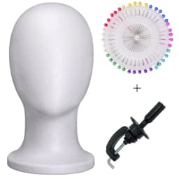 22inches Female Foam Mannequin Head Wig Head Display Smooth Durable Styling Tools Durable Portable Fashion for Home Travel
