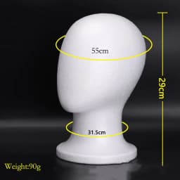 22inches Female Foam Mannequin Head Wig Head Display Smooth Durable Styling Tools Durable Portable Fashion for Home Travel