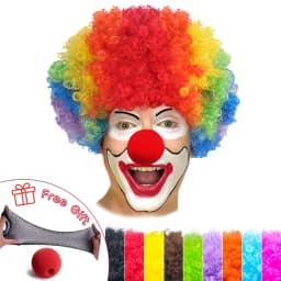 Colorful fluffy explosive head clown heat-resistant synthetic wig April Fool's Day Halloween role-playing