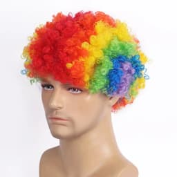 Colorful fluffy explosive head clown heat-resistant synthetic wig April Fool's Day Halloween role-playing