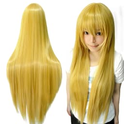 Synthetic Hair Long Cosplay Wig Straight Miki Hoshii Wig Anime Hair Pieces Blonde Costume Wigs