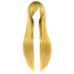 Synthetic Hair Long Cosplay Wig Straight Miki Hoshii Wig Anime Hair Pieces Blonde Costume Wigs