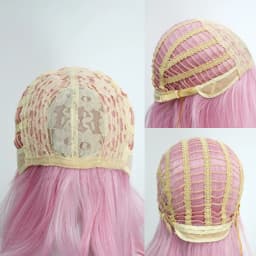 Ashely Wig Pink Wig Lolita 20inch Layered Cut Straight Hair Wigs for Women Curtain Bangs Heat-resistant Synthetic Cosplay Daily