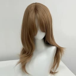 Ashely Wig Pink Wig Lolita 20inch Layered Cut Straight Hair Wigs for Women Curtain Bangs Heat-resistant Synthetic Cosplay Daily