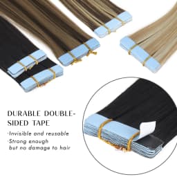 Tape In Hair Extensions Synthetic Hair 10Pcs 20Inch Long Straight Skin Weft Straight Seamless Hair Invisible Tape In Hairpiece