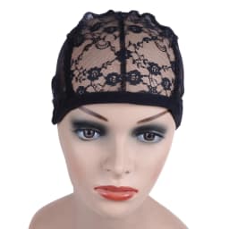 5pcs Lace Wig Caps for Making Wigs Hair Weaving Stretch Adjustable Wig Cap Black Dome Cap for Wig Hair Nets
