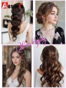 Synthetic Clip Hair Accessories Rose Flower Side Clip Hair Bun Styling Fluffy Hairpiece for Women 1pc Braided Flower Hair Bun