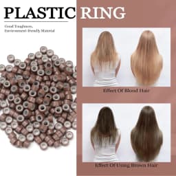 Hair Tinsel Beads Kit with Plier Hook Needle Tool 100 Silicone Micro Beads Loop Needle Threader Pulling Hook Bead Device