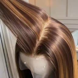 Highlight P4/27 Blended Human Hair Wig - 250% Density Piano Color Straight Hair - Pre-Plucked Hairline And Baby Hair -Ready To Wear Instantly Without Glue - Multiple Sizes Human Hair Wig For Women
