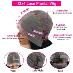 Classic 99J Colored Straight Hair Bob Wig 13x4 HD Transparent Lace 200 Density Preplucked Hairline Baby Hair 8-14 Inch Durable Hair For Ladies Dating Daily Wear