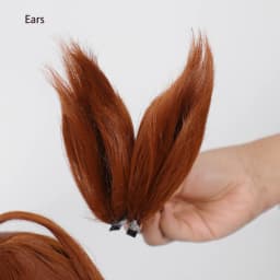 Umamusume Pretty Derby Cosplay Wig Agnes Tachyon Anime Wig with Ears Tail, Pre-styled Heat Resistant Synthetic Wig for Halloween