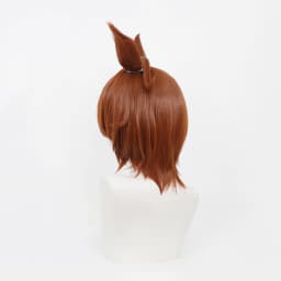 Umamusume Pretty Derby Cosplay Wig Agnes Tachyon Anime Wig with Ears Tail, Pre-styled Heat Resistant Synthetic Wig for Halloween