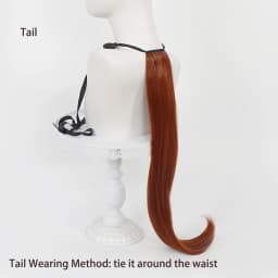 Umamusume Pretty Derby Cosplay Wig Agnes Tachyon Anime Wig with Ears Tail, Pre-styled Heat Resistant Synthetic Wig for Halloween