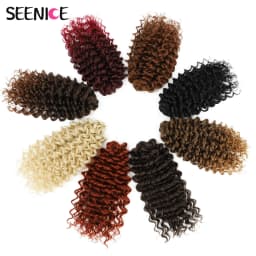 22inch Marshmallow Synthetic Afro Curl Crochet Hair Twist Braid Kinky Curly Braiding Hair Extensions Ombre Blonde For BlackWomen